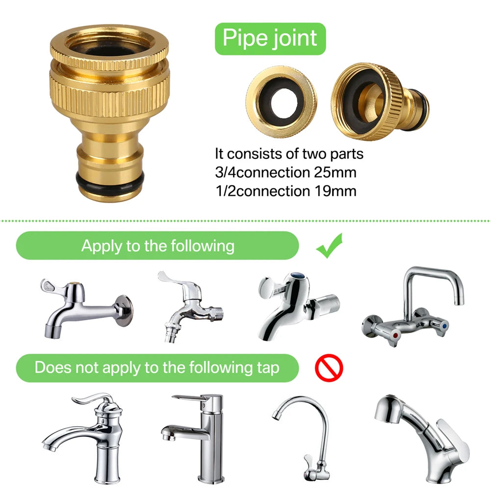 مسدس مياه محمول للحديقة مع خرطوم متين - 25/50/75/100 قدم لغسيل السيارات والتنظيف والري والرش