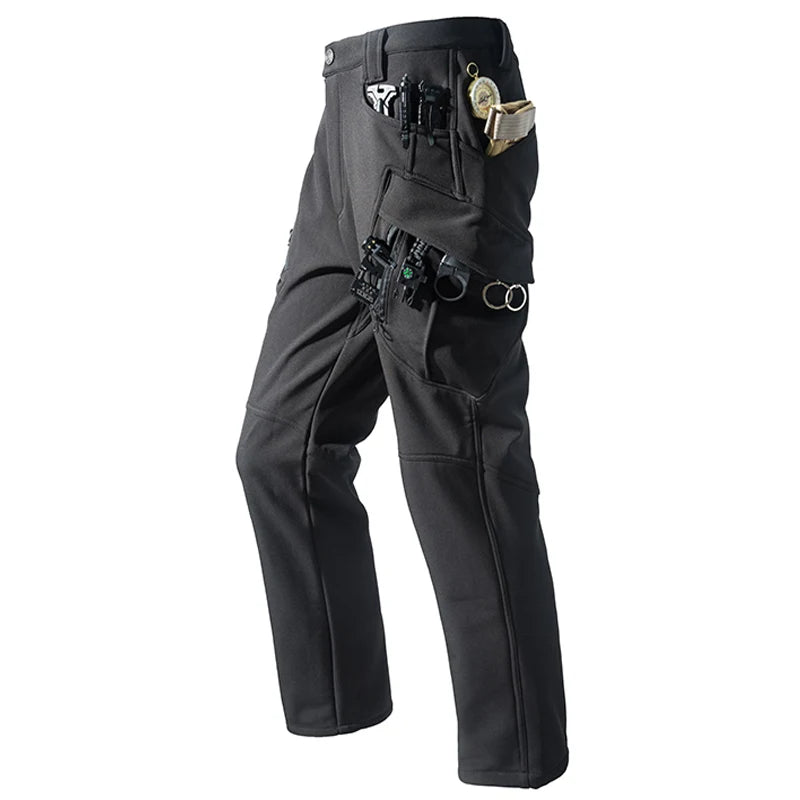 Men’s Fleece Softshell Cargo Hiking Pants – Autumn Winter Outdoor Trousers M-5XL