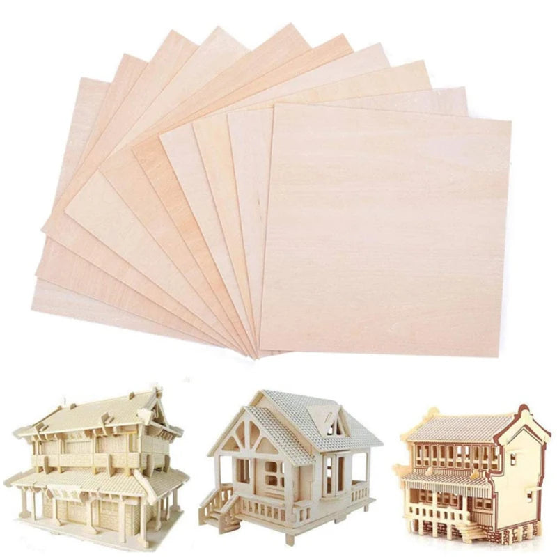 5/10pcs Balsa Wood Sheets – 100/200/300mm Long, 100mm Wide, 1–8mm Thick for DIY Crafts & Wood Projects