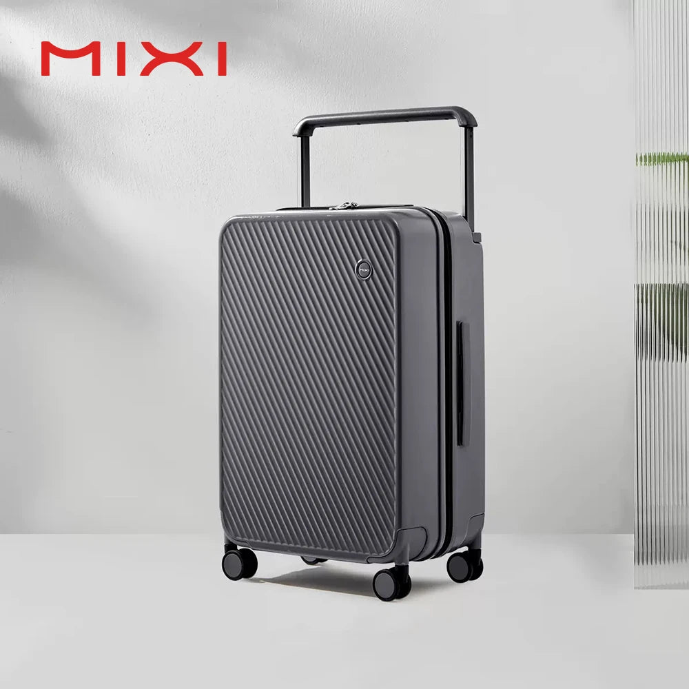 Mixi Wide Handle Travel Luggage | Hardside PC Suitcase with Rolling Spinner Wheels & TSA Lock | 20/24 Inch Unisex