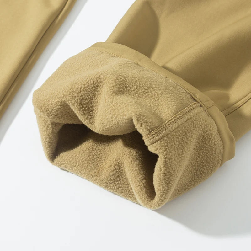 Men’s Fleece Softshell Cargo Hiking Pants – Autumn Winter Outdoor Trousers M-5XL