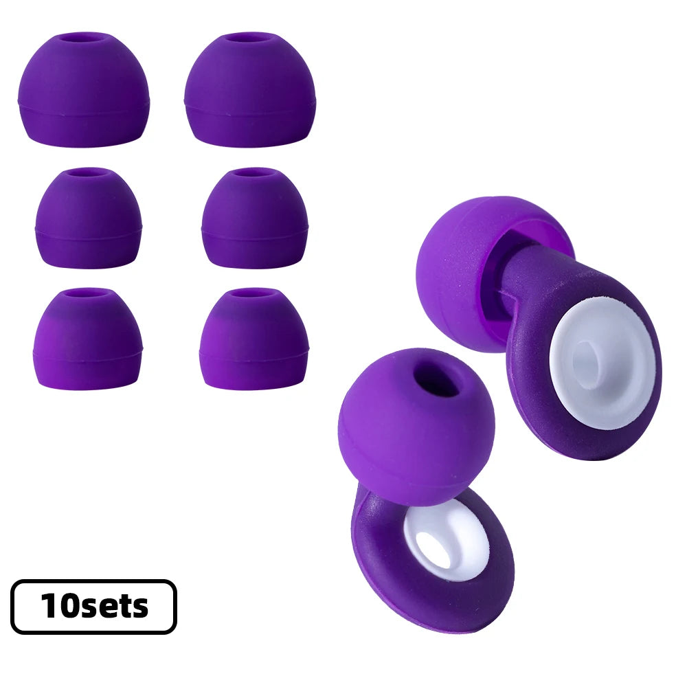 سدادات أذن HUAK 09 • سيليكون عالي الدقة • حماية السمع للحفلات الموسيقية والنوم والسباحة • تقليل الضوضاء • ملحقات إضافية متضمنة