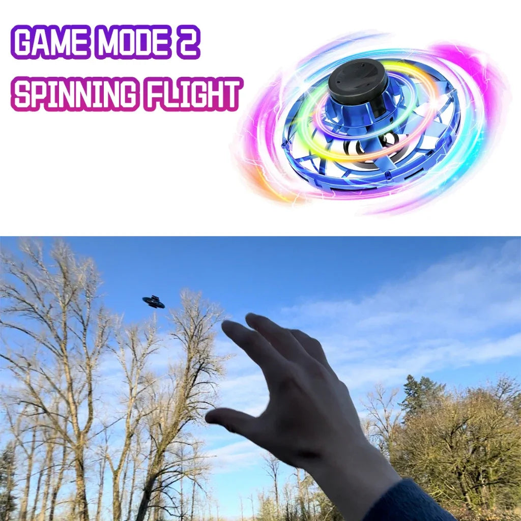 Flying Luminous Gyroscope Spinner – Levitating LED Aircraft Stress Relief Toy Rotating Ball Gadget
