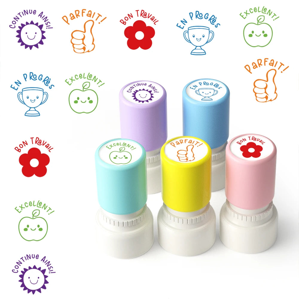 French Teacher Classroom Stamps – Comment & Encouragement Phrase Stamps for Grading & Classroom Assignments
