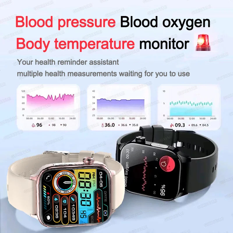 2025 New ECG + PPG AI Health Smart Watch for Men & Women – Blood Lipid, BP, Uric Acid, Heart Rate Tracker for Xiaomi