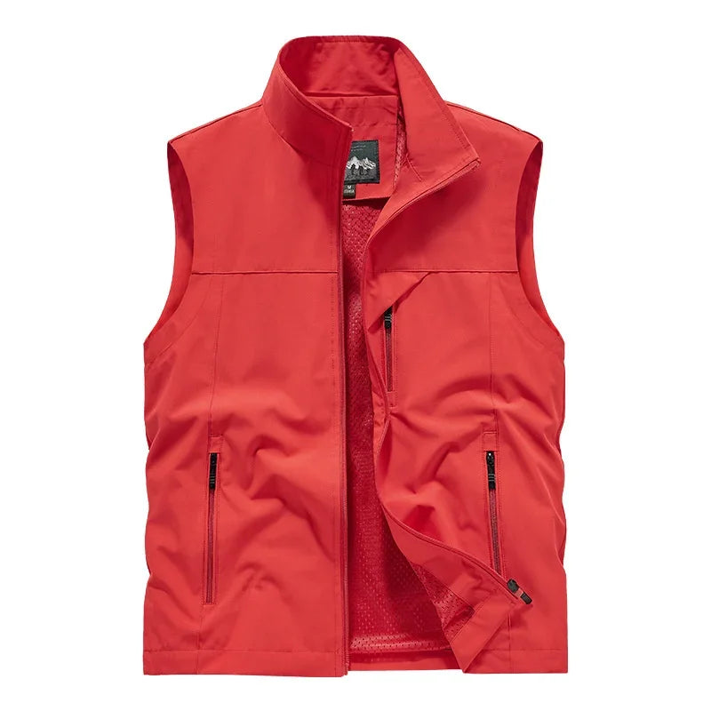 2025 Men’s Fashion Vest – Windproof Solid Sleeveless Waterproof Biker & Outdoor Jacket