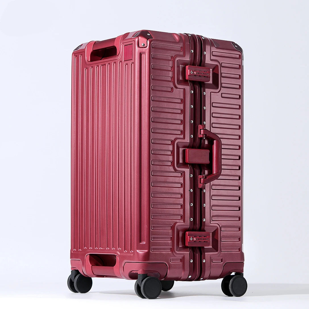 Wide Handle Travel Suitcase | PC Aluminum Frame Trolley Luggage for Men & Women | 20/24/26 Inch Carry-On
