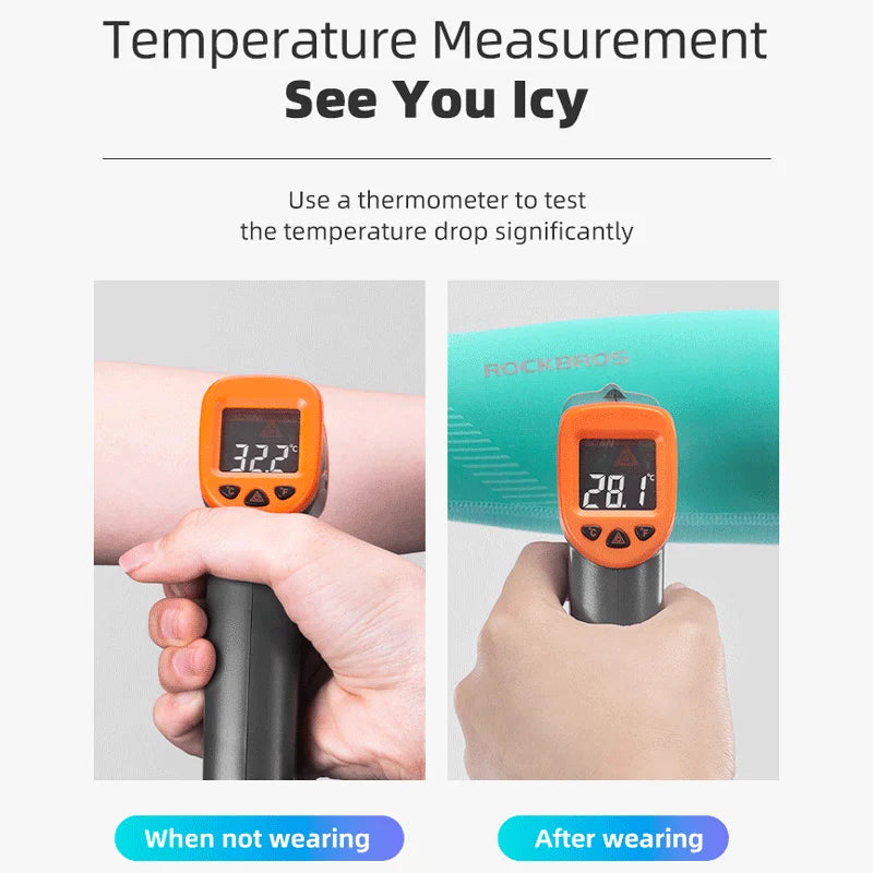 ROCKBROS Armmanschette – Atmungsaktive, schnelltrocknende Armmanschette mit UV-Schutz für Radfahren und Sport – Sonnenschutz-Fitnessbekleidung aus Eisgewebe