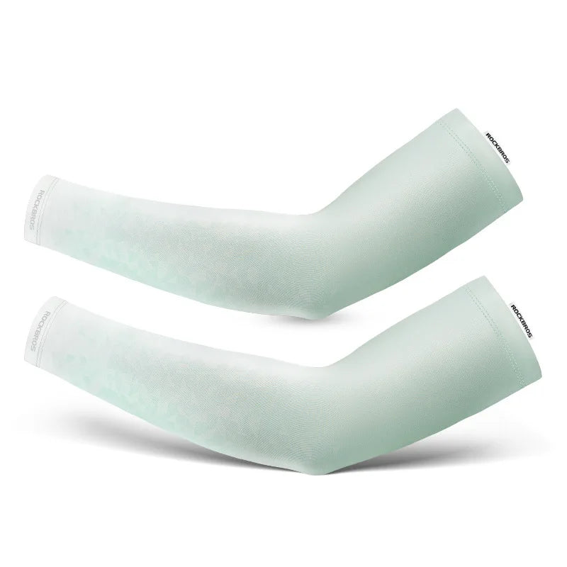 ROCKBROS Armmanschette – Atmungsaktive, schnelltrocknende Armmanschette mit UV-Schutz für Radfahren und Sport – Sonnenschutz-Fitnessbekleidung aus Eisgewebe