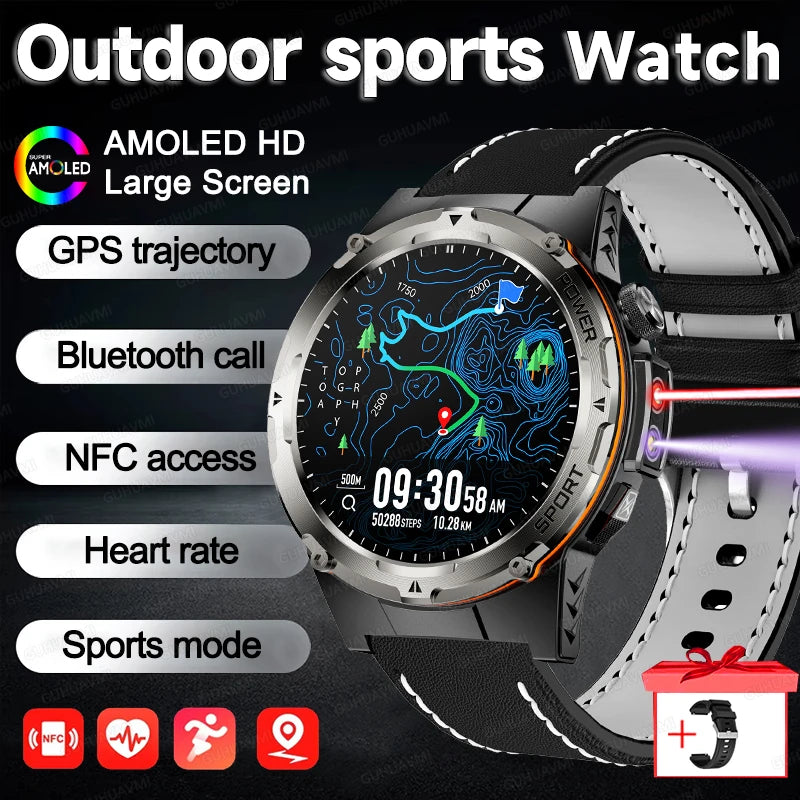 2025 New Outdoor GPS Smart Watch for Men – HD Call, NFC, 500mAh Battery, IP68 Waterproof Sports Watch for Xiaomi