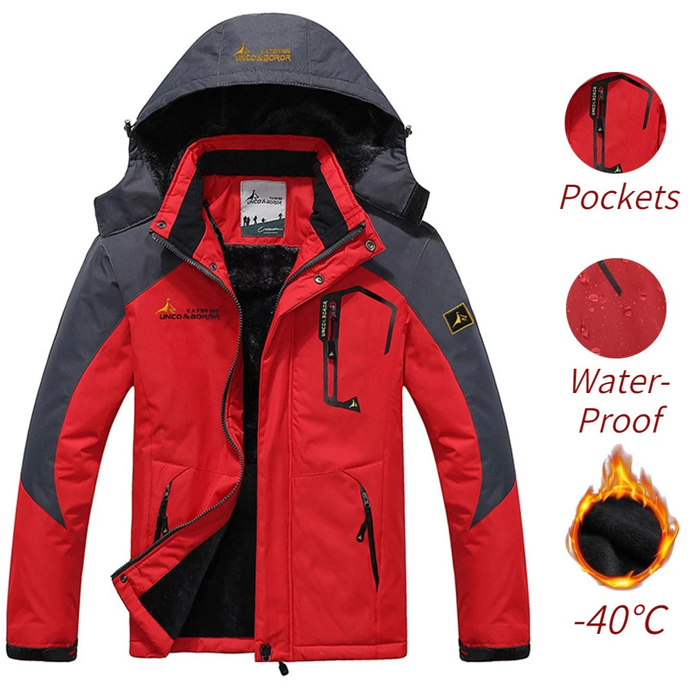 Men’s Winter Parka – Thick Windproof Hooded Jacket with Fur, Military Style Anorak Coat