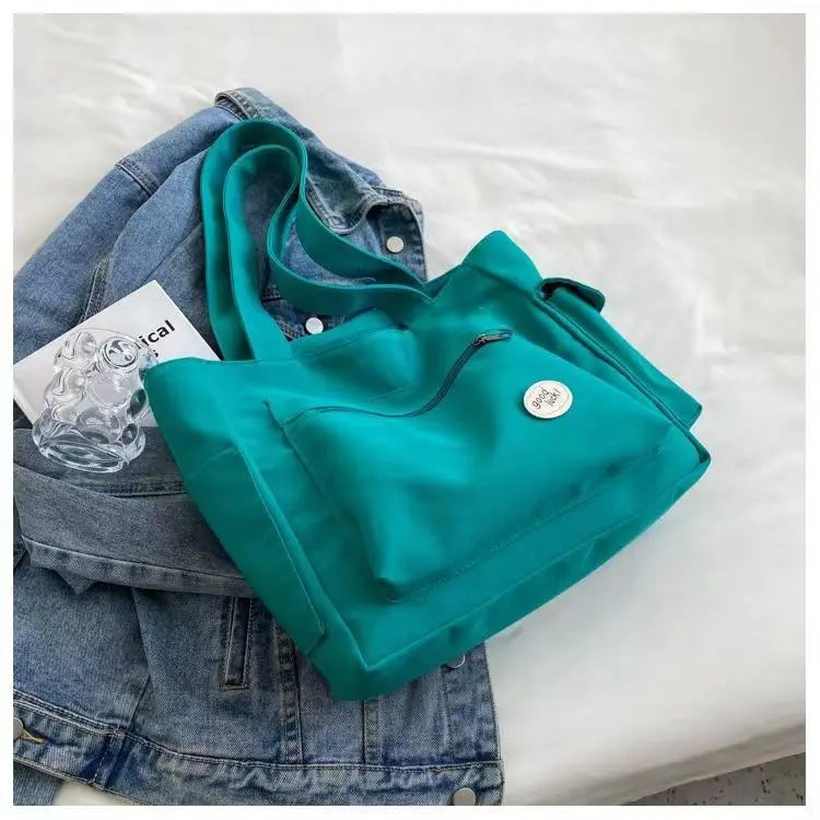 Women’s Large Canvas Tote Bag • Fashion Shoulder & Commuter Handbag • Eco-Friendly Student & Daily Carry Bag