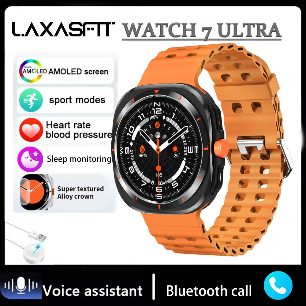 ساعة LAXASFIT GT7 Ultra Smart Watch 2025 - جهاز تتبع اللياقة البدنية والصحة متعدد الوظائف للرجال والنساء، هدية للعطلات