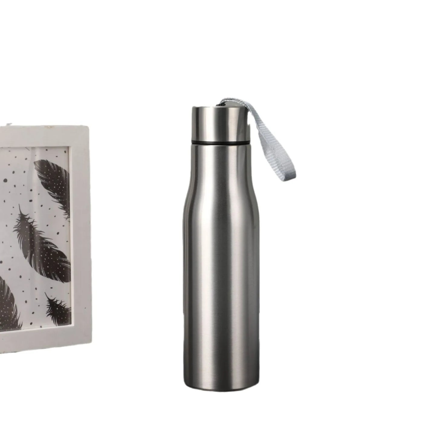 زجاجة مياه رياضية من الفولاذ المقاوم للصدأ سعة 1000 مل - قارورة معدنية متينة أحادية الطبقة للتخييم وصالة الألعاب الرياضية