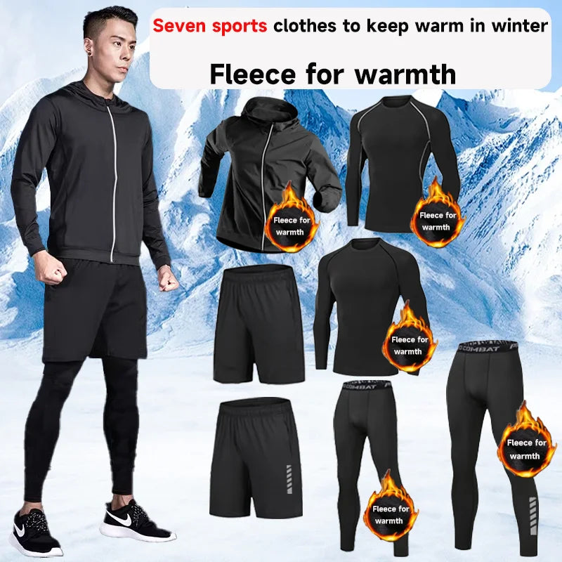 Men's Winter Fitness Set | Warm Compression Sports Underwear – Quick-Dry Running & Training Gear