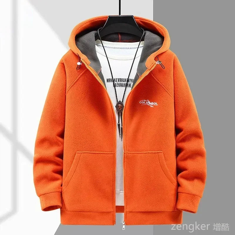 Men’s Autumn Winter Thickened Fleece Jacket – Plus Size Hooded Warm Coat (10XL-12XL)