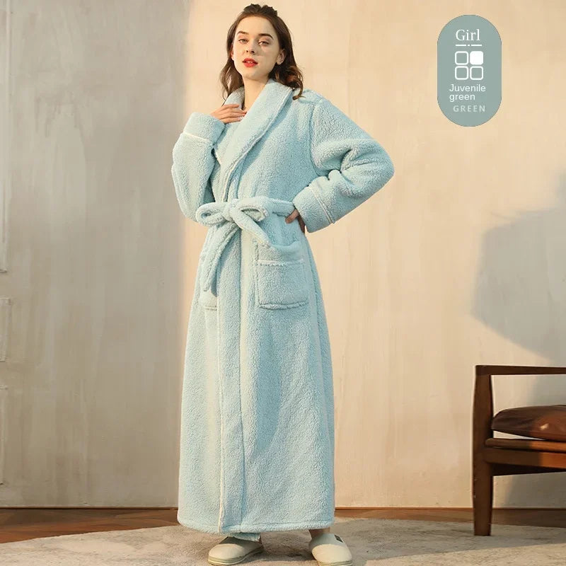 2025 Autumn & Winter Cotton Robe | Thick Comfortable Bathrobe for Men & Women | Large Size Light Luxury Couple Homewear