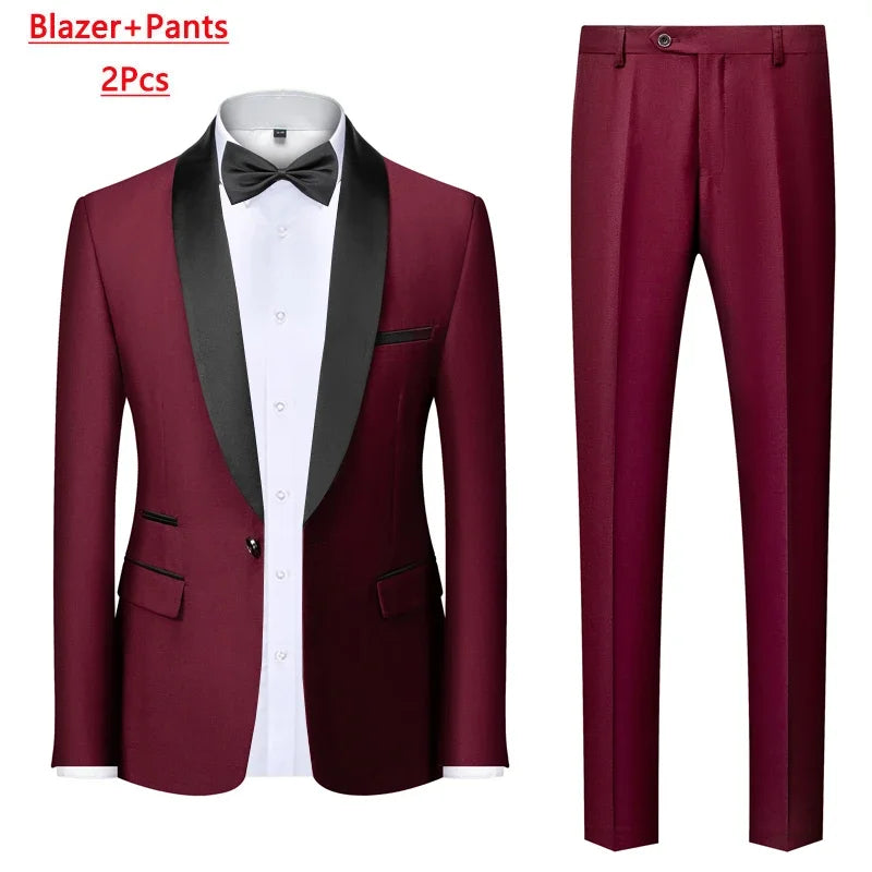 Men's M-6XL Formal 3-Piece Suit – Jacket, Vest & Pants for Business, Wedding & Parties