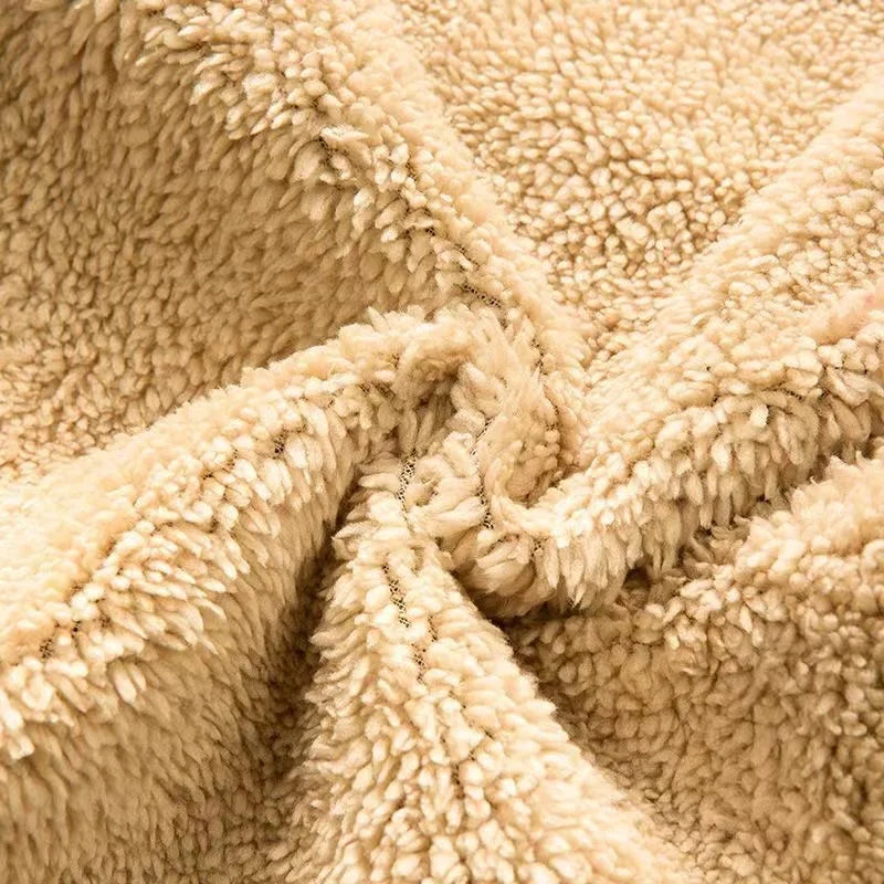 Men’s Winter Thick Velvet Hoodie – Casual Loose Sports Coat, Solid Color (M-4XL)