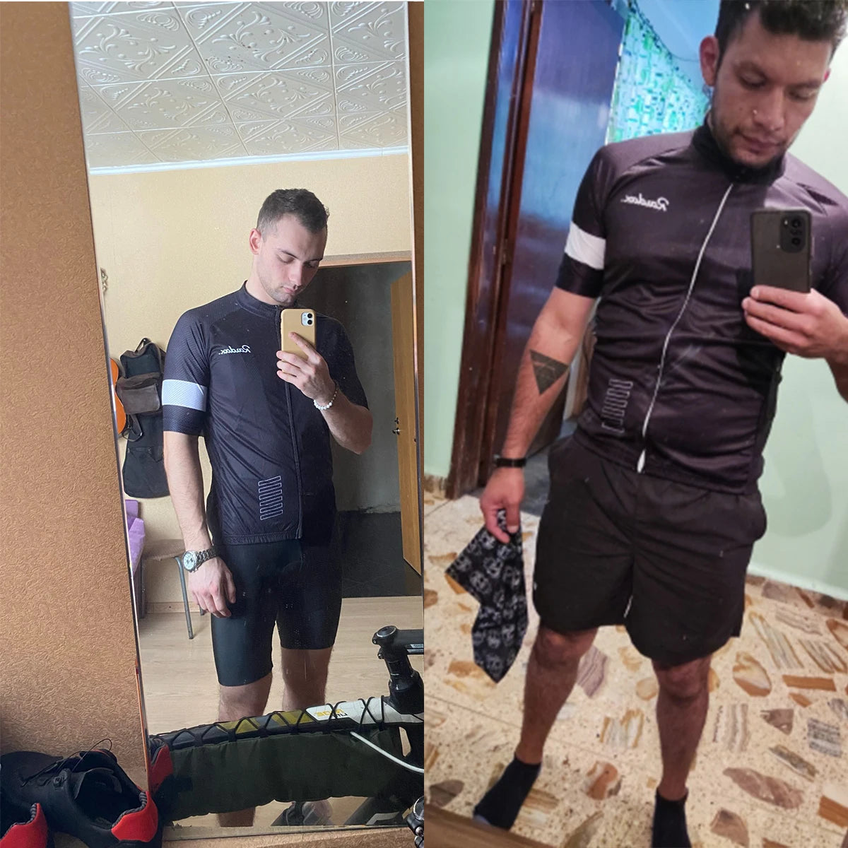 قميص ركوب الدراجات الكلاسيكي الأسود للرجال من Raudax - قميص سباق الدراجات بأكمام قصيرة للصيف