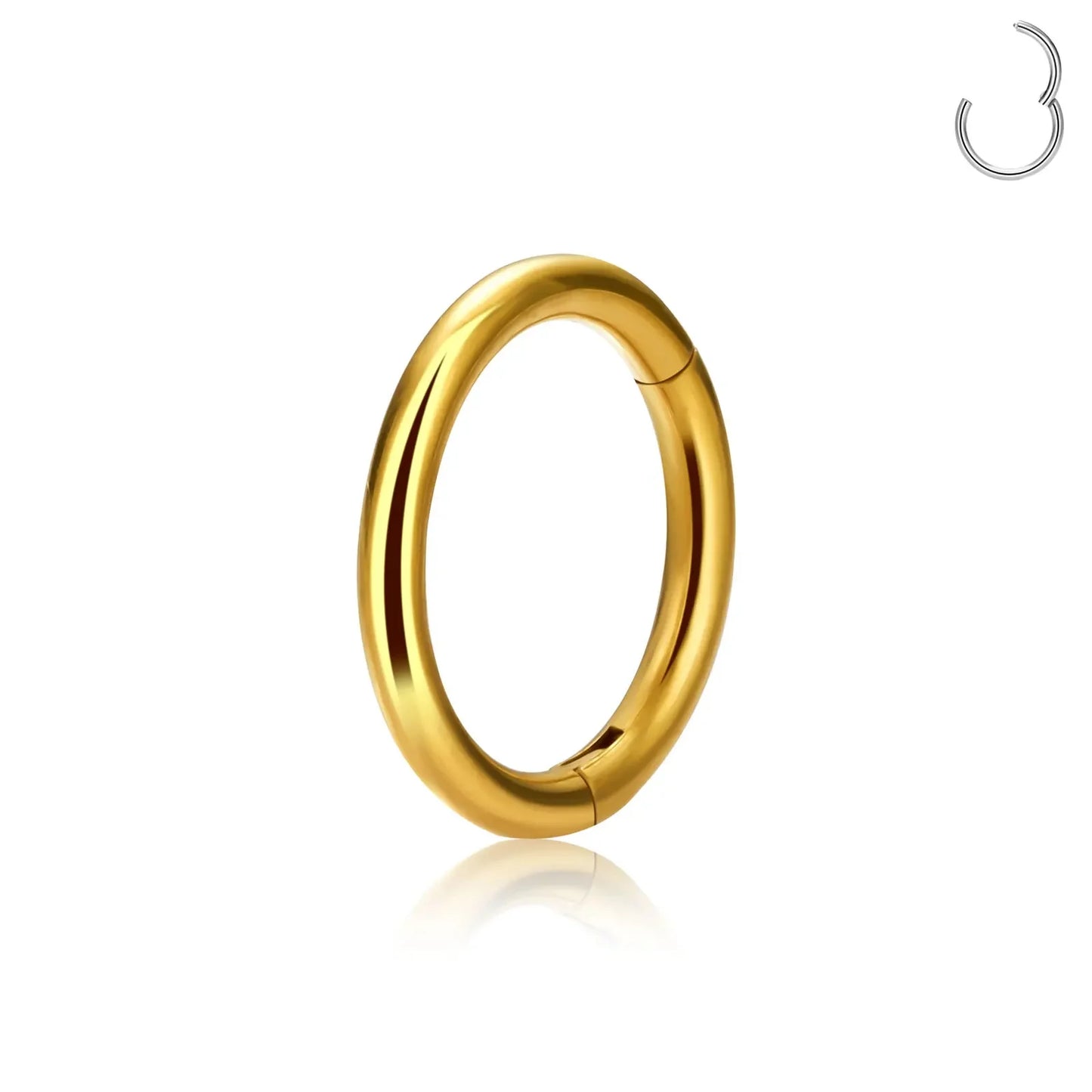 1/5Pcs Nose Rings & Lip Rings | G23 Titanium Piercing Jewelry for Women | Mixed Color Hoop Earrings & Body Clips Hinged