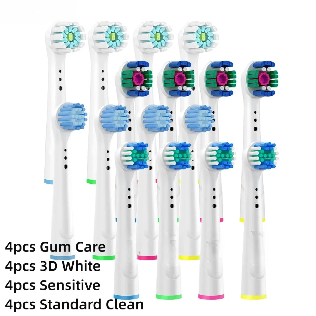 16/20PCS Oral-B Compatible Toothbrush Heads • Replacement Brush Nozzles • Sensitive, Floss & Cross Action Refills