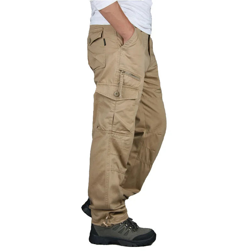 2025 New Autumn Cargo Pants Men | Fashion Military Outdoors Work Trousers | Long Warm Tactical Cotton Khaki Cargo Pants