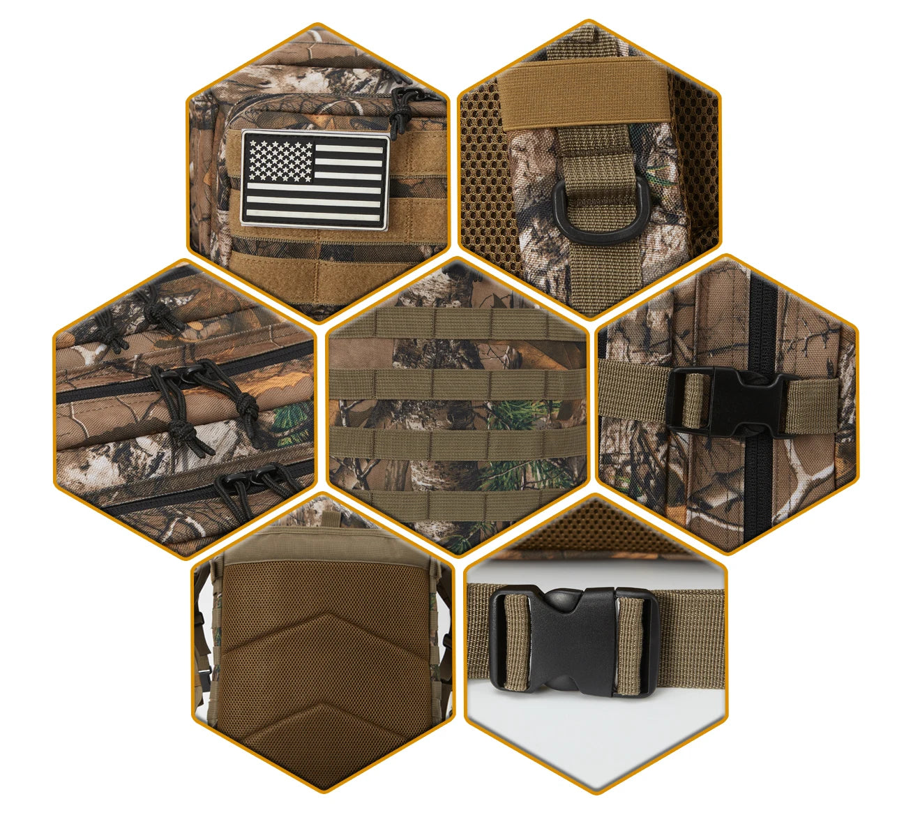 حقيبة ظهر تكتيكية خارجية سعة 45 لترًا - حقيبة مولي كبيرة السعة للمشي لمسافات طويلة للرجال، والرحلات لمدة 3 أيام، والتخييم، والمغامرات