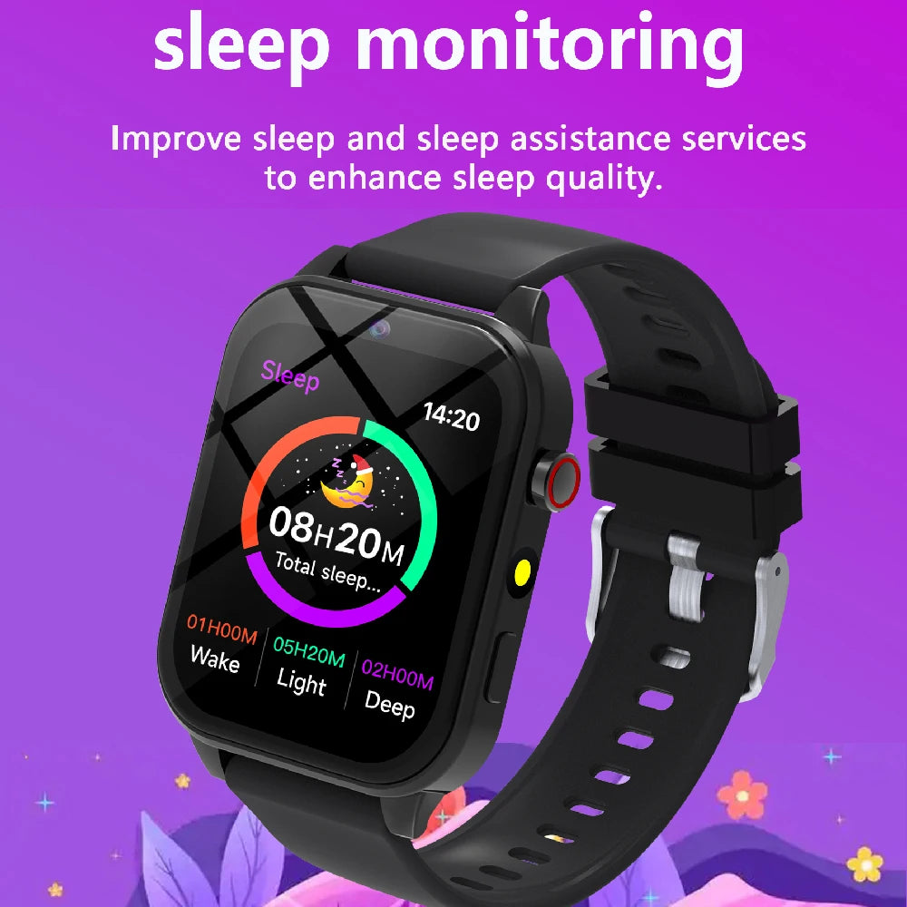 ساعة ذكية للأطفال مزودة بألعاب - شاشة عالية الدقة مقاس 1.83 بوصة، وكاميرا، ومراقبة النوم، وهدايا للأولاد والبنات