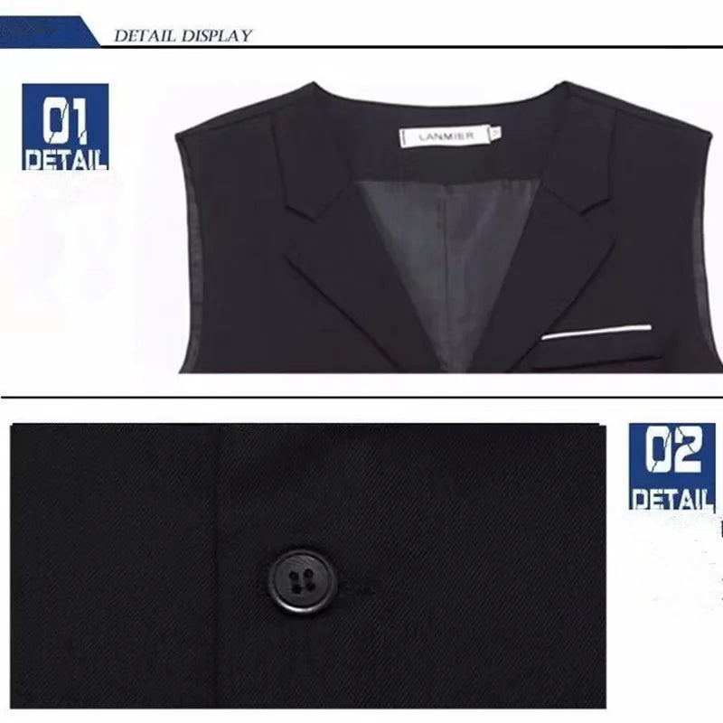 Men's Slim Fit Suit Vest – High-Quality 7XL Formal Business Waistcoat