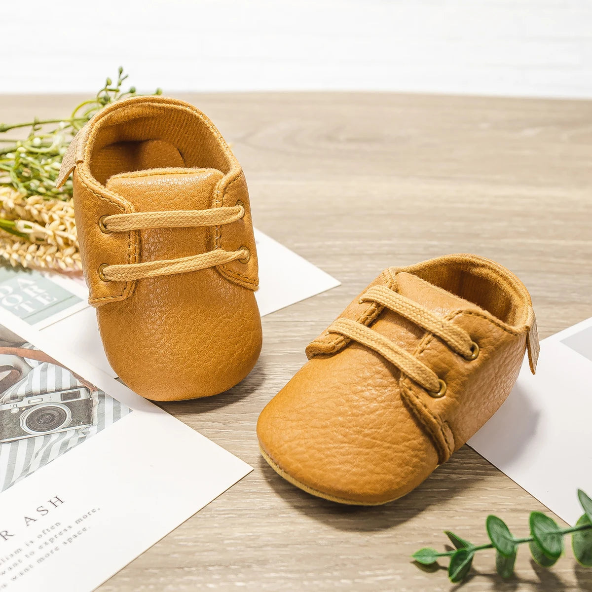 KIDSUN Baby Shoes – Leather Anti-Slip Sneakers for Newborns & Toddlers