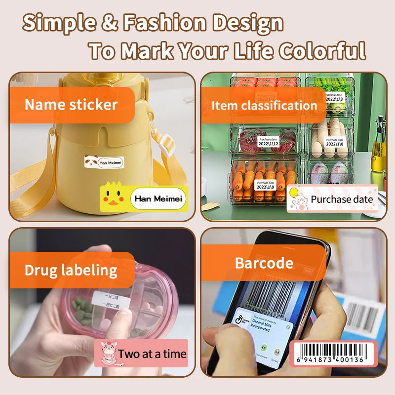 Marklife P15 Bluetooth Thermal Label Printer – Wireless Label Maker with Sticker Paper, Compatible with D11/D110/D101 Labels