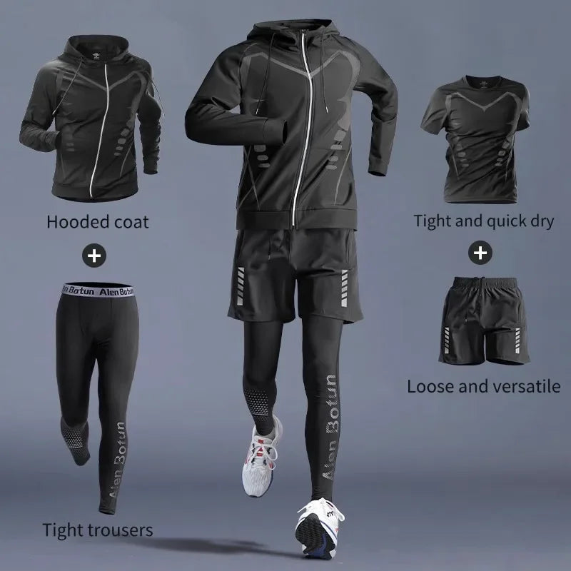 Men's Running Suits | Sports Fitness & Marathon Speed-Dry Training Clothes with Phone Pocket