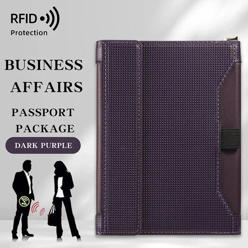 RFID Passport Holder Wallet – Leather Travel Organizer for Men & Women