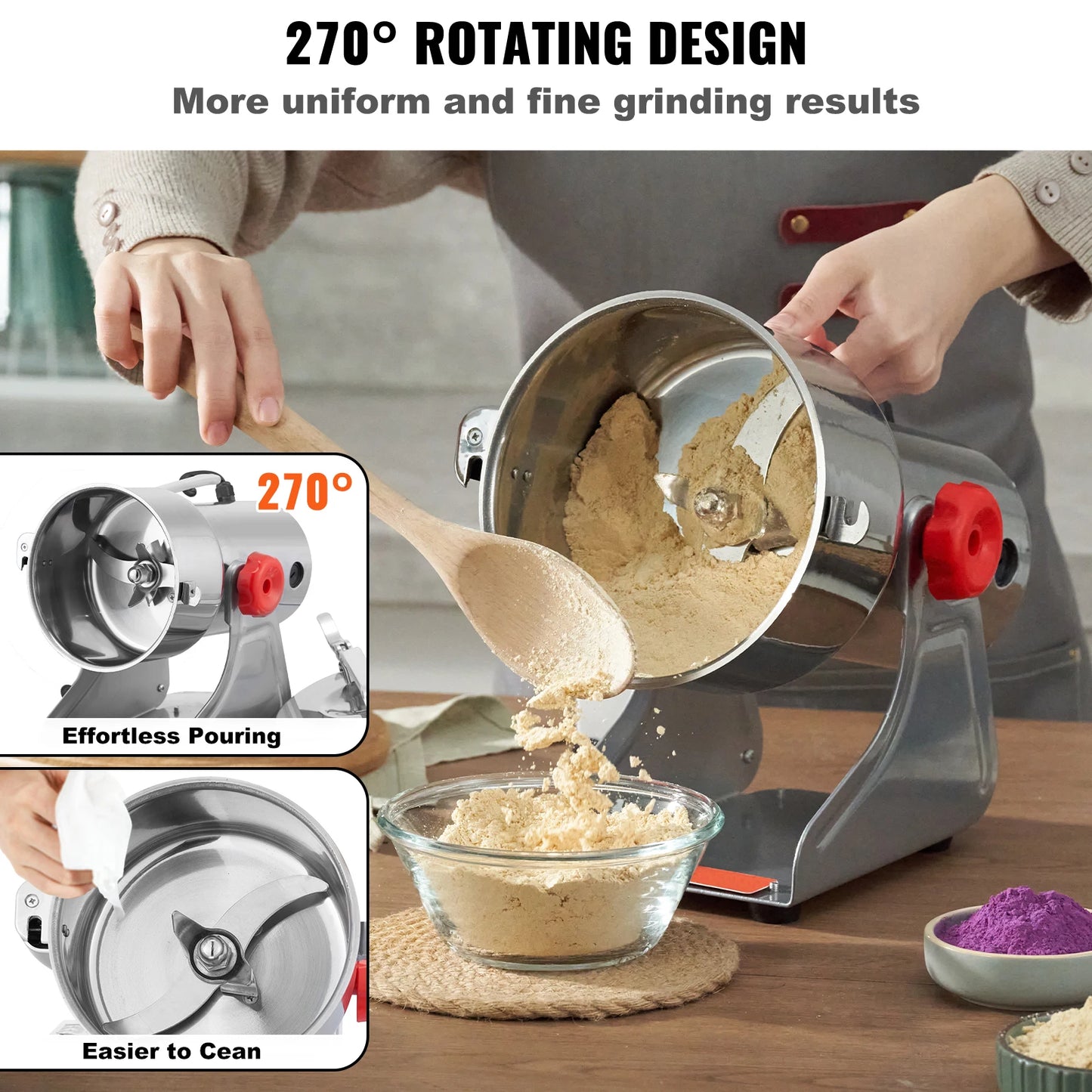 Electric Grain Mill Grinder 150-2500g Commercial Spice Herb Crusher