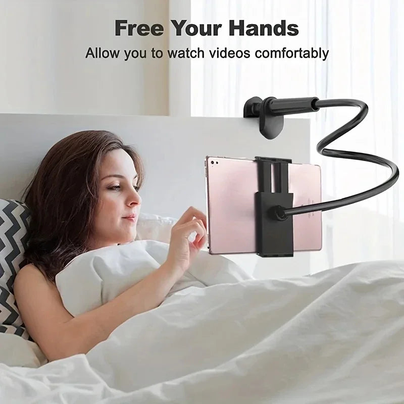 Lazy Bedside Desktop Foldable 70cm Mobile & Tablet Clip Stand | Adjustable Holder for iPad, Samsung, Xiaomi & ASUS