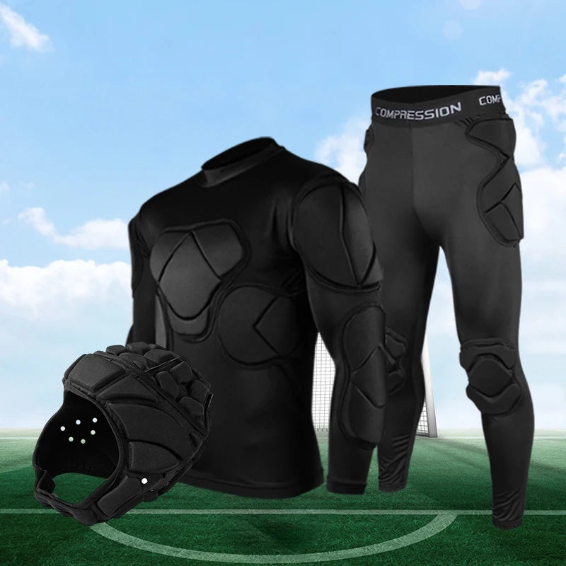 Professional Goalkeeper Uniform | Soccer Training Gear with EVA Thick Sponge Helmet – Protective Equipment