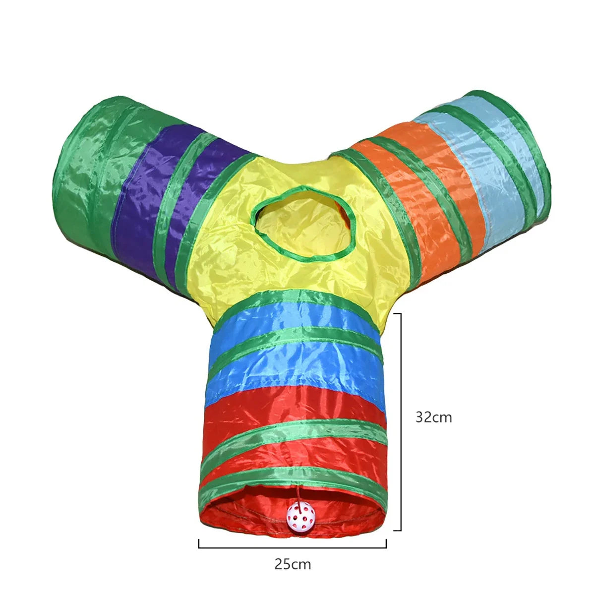 نفق لعب القطط القابل للطي - لعبة تفاعلية مخططة للقطط الصغيرة من أجل المتعة والاستكشاف والتمرين
