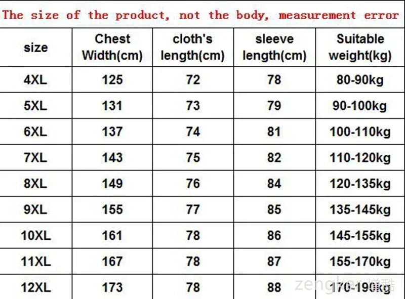 Men’s Autumn Winter Thickened Fleece Jacket – Plus Size Hooded Warm Coat (10XL-12XL)