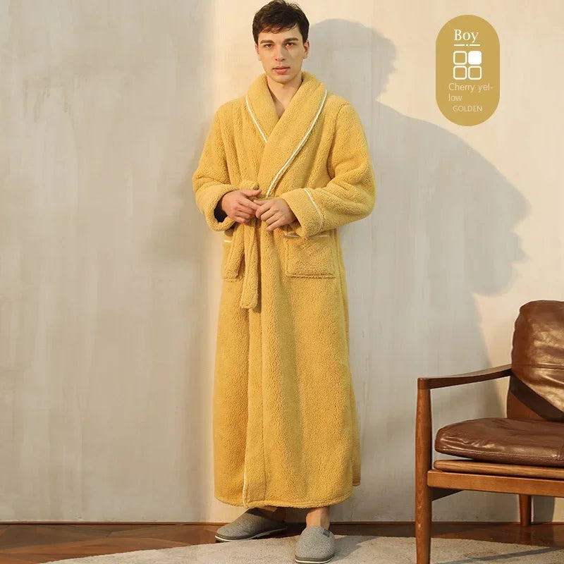 2025 Autumn & Winter Cotton Robe | Thick Comfortable Bathrobe for Men & Women | Large Size Light Luxury Couple Homewear