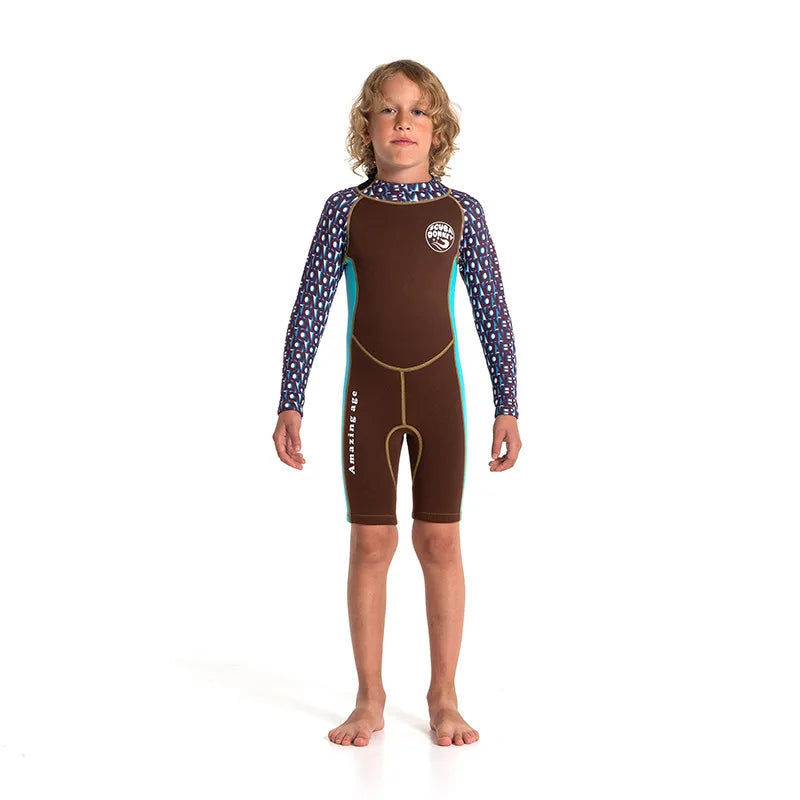 Kids 2.5mm Neoprene Wetsuit Full Body Swim Diving Snorkeling Surfing Kayaking