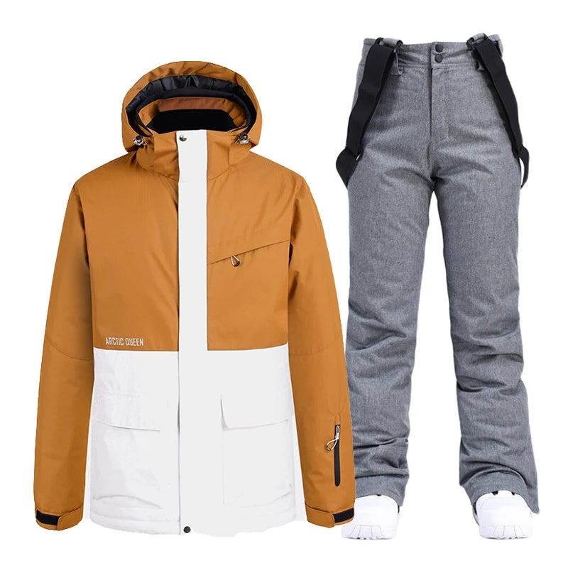 Men & Women Snow Suit Set – Warm -30°C Ski Jacket and Pants, Fashion Winter Snowboarding Clothing, Unisex