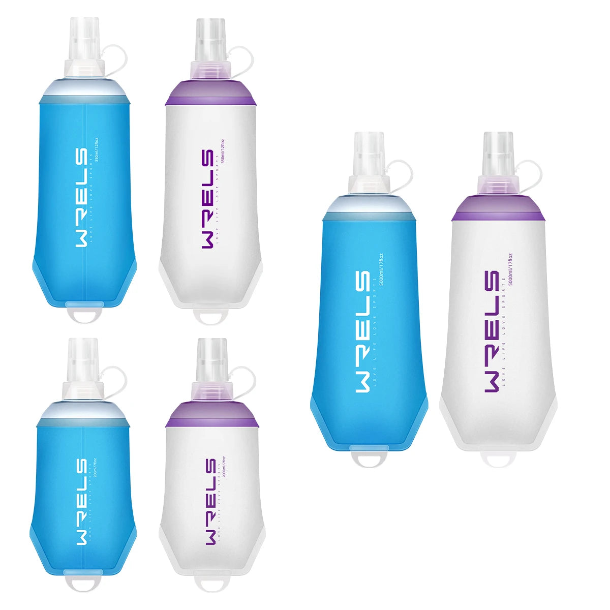 WRELS Soft Folding Water Bottle – BPA-Free TPU Flask for Camping, Running & Cycling