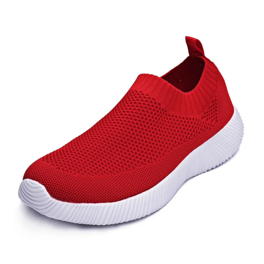 Women’s Knitting Sock Sneakers – Breathable Flat Casual Walking Shoes