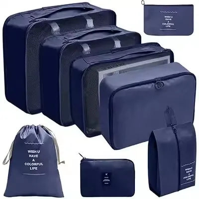 Travel Organizer Set | 8-Piece Suitcase Packing Cubes & Luggage Storage Bags for Clothes and Shoes