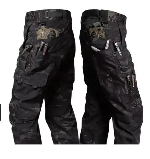 Men’s Waterproof Tactical Cargo Pants – Outdoor Combat Multi-Pocket Wear-Resistant Trousers