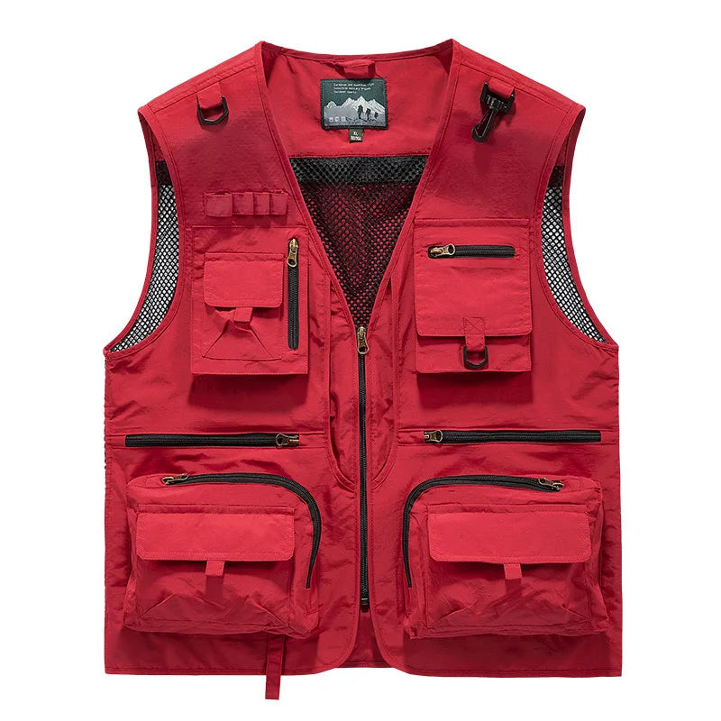 FGKKS 2023 Men’s Outdoor Leisure Vest – Multi-Pocket Breathable Sports Coat