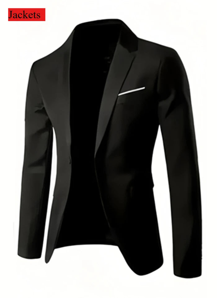 Men's Elegant Slim Fit Tuxedo Suit – Black Formal Wear for Weddings & Events