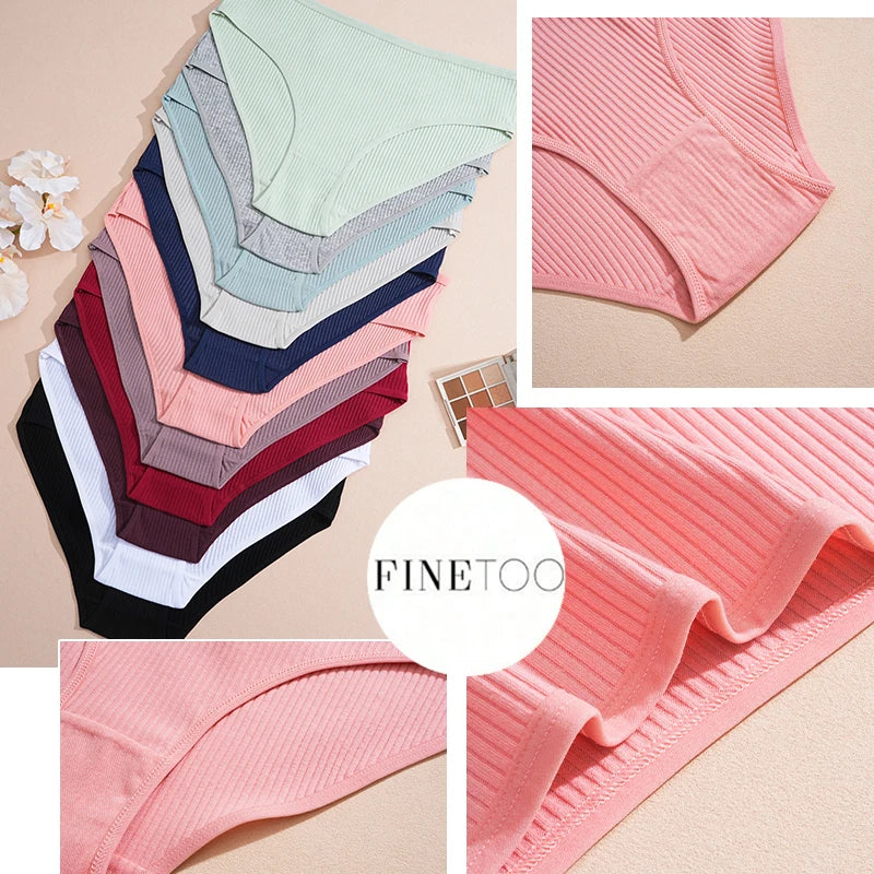 5PCS Women’s Cotton Panties – Sexy Low Waist Striped Briefs, Comfortable Stretch Soft Underwear Lingerie