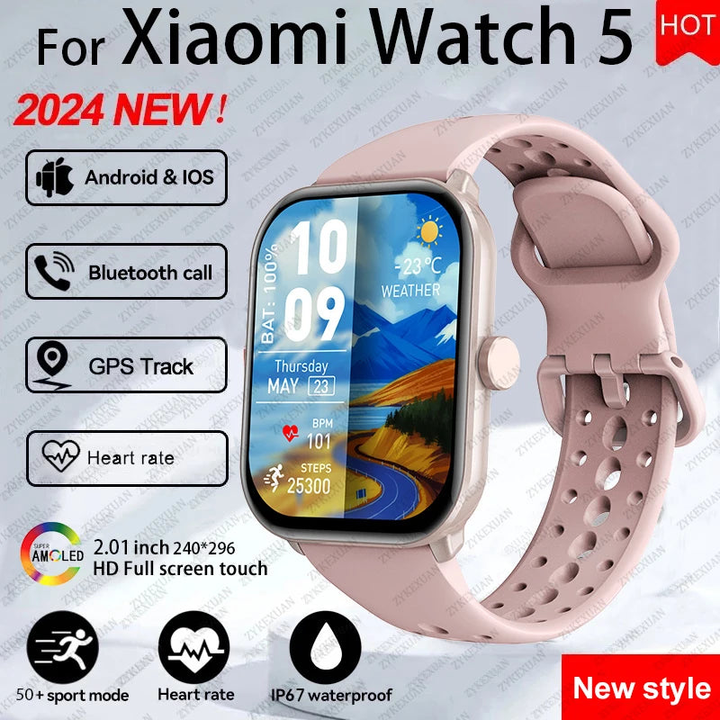 Xiaomi Watch 5 Global Version – AMOLED Screen, Heart Rate, Bluetooth Call, GPS, Waterproof Sports Smart Watch